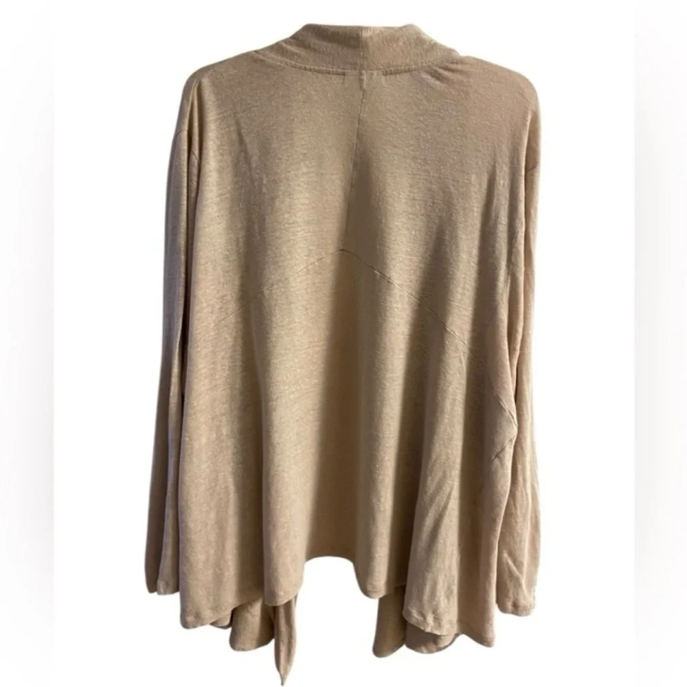 J. Jill love linen Beige Draped Cardigan 4X - Picture 2 of 8